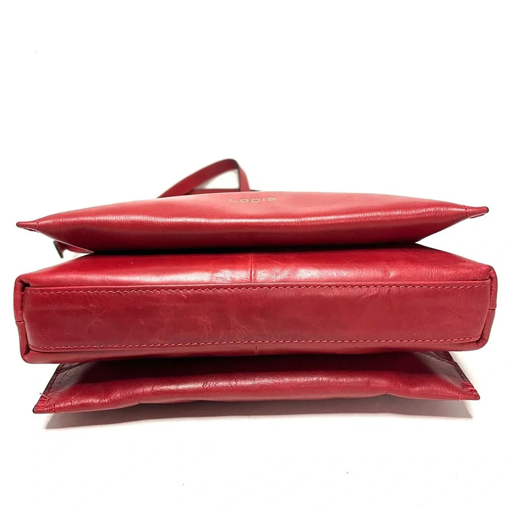 Lodis Red Leather Crossbody - Picture 5 of 12